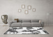 Machine Washable Abstract Gray Modern Rug in a Living Room,, wshabs1169gry