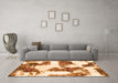 Machine Washable Abstract Orange Modern Area Rugs in a Living Room, wshabs1169org