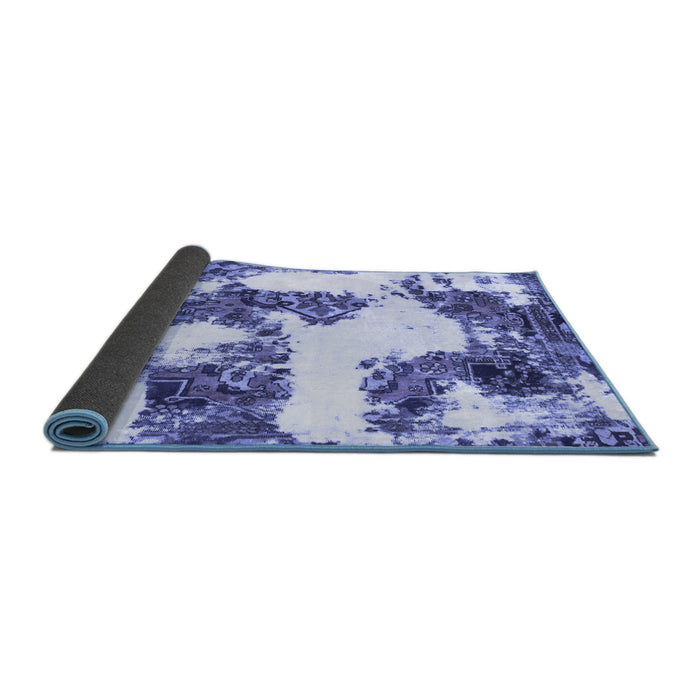 Sideview of Abstract Blue Modern Rug, abs1169blu