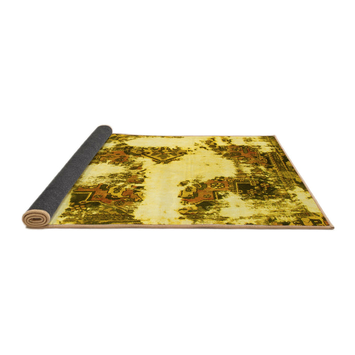 Sideview of Abstract Yellow Modern Rug, abs1169yw
