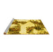 Sideview of Machine Washable Abstract Yellow Modern Rug, wshabs1169yw