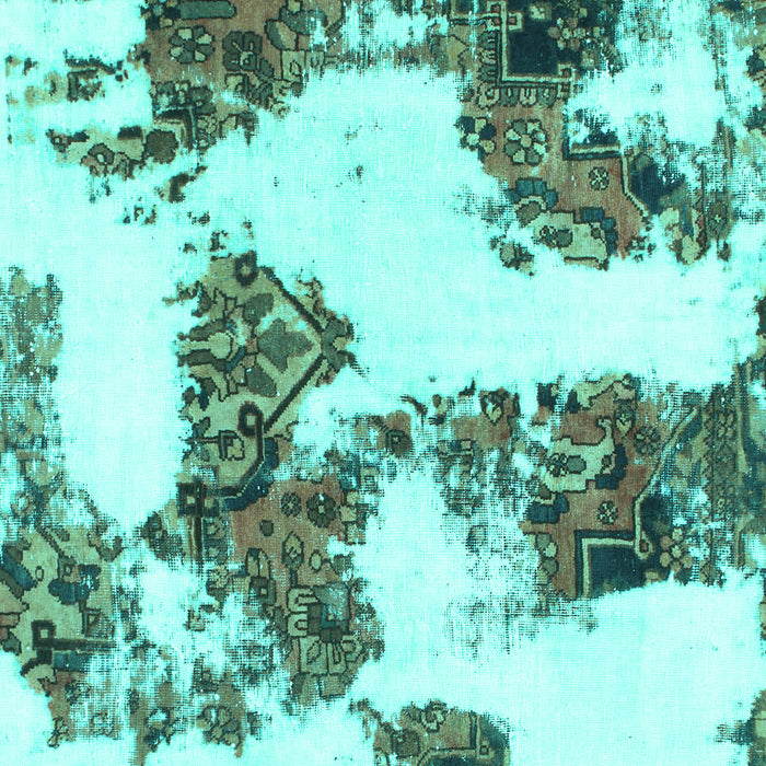 Machine Washable Abstract Turquoise Modern Area Rugs, wshabs1169turq