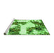 Sideview of Machine Washable Abstract Green Modern Area Rugs, wshabs1169grn