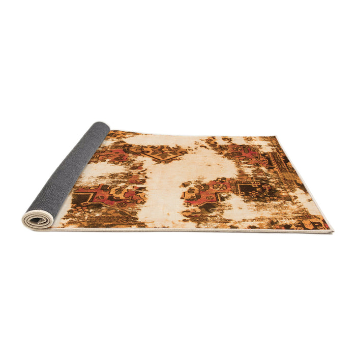 Sideview of Abstract Orange Modern Rug, abs1169org