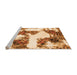 Sideview of Machine Washable Abstract Orange Modern Area Rugs, wshabs1169org