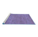 Sideview of Machine Washable Abstract Blue Modern Rug, wshabs116blu