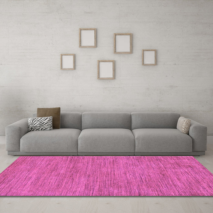 Machine Washable Abstract Purple Modern Area Rugs in a Living Room, wshabs116pur