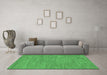 Machine Washable Abstract Emerald Green Modern Area Rugs in a Living Room,, wshabs116emgrn