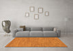 Machine Washable Abstract Orange Modern Area Rugs in a Living Room, wshabs116org