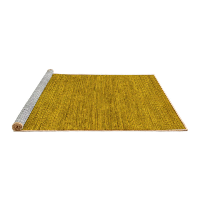 Sideview of Machine Washable Abstract Yellow Modern Rug, wshabs116yw