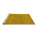 Sideview of Machine Washable Abstract Yellow Modern Rug, wshabs116yw