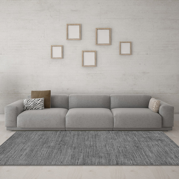 Machine Washable Abstract Gray Modern Rug in a Living Room,, wshabs116gry