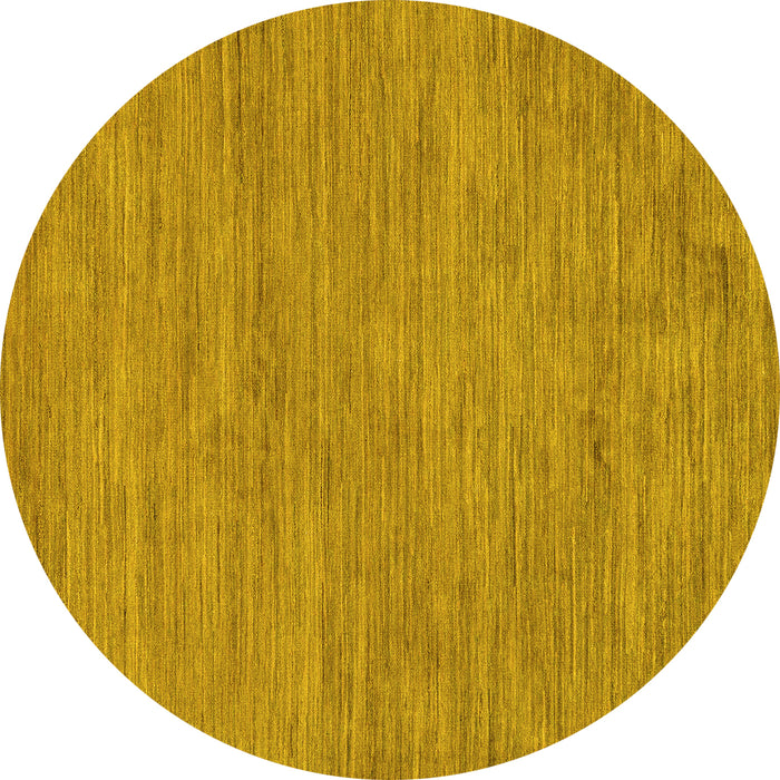 Round Abstract Yellow Modern Rug, abs116yw