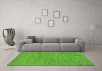 Machine Washable Abstract Green Modern Rug, wshabs116grn