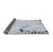 Sideview of Abstract Blue Gray Modern Rug, abs1170