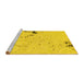 Sideview of Machine Washable Abstract Yellow Modern Rug, wshabs1170yw