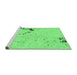 Sideview of Machine Washable Abstract Emerald Green Modern Area Rugs, wshabs1170emgrn