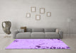 Machine Washable Abstract Purple Modern Area Rugs in a Living Room, wshabs1170pur