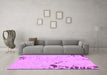 Machine Washable Abstract Pink Modern Rug in a Living Room, wshabs1170pnk