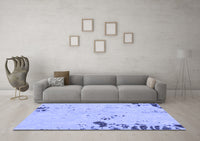 Machine Washable Abstract Blue Modern Rug, wshabs1170blu