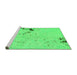 Sideview of Machine Washable Abstract Green Modern Area Rugs, wshabs1170grn