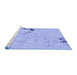 Sideview of Machine Washable Abstract Blue Modern Rug, wshabs1170blu