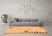 Machine Washable Abstract Orange Modern Area Rugs in a Living Room, wshabs1170org