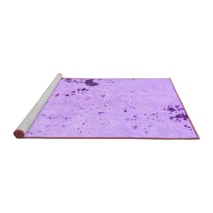 Sideview of Machine Washable Abstract Purple Modern Area Rugs, wshabs1170pur