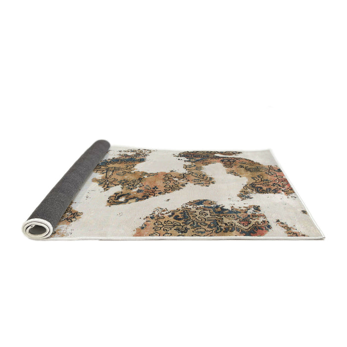 Sideview of Abstract White Chocolate Beige Modern Rug, abs1171