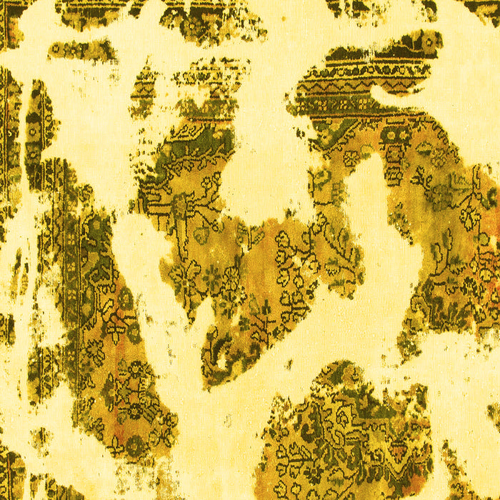 Square Abstract Yellow Modern Rug, abs1171yw