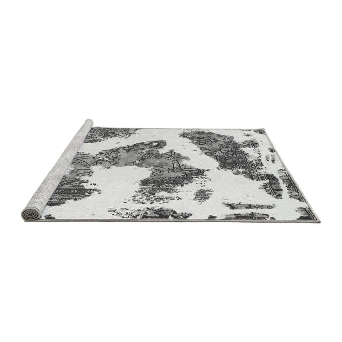 Sideview of Machine Washable Abstract Gray Modern Rug, wshabs1171gry