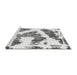 Sideview of Machine Washable Abstract Gray Modern Rug, wshabs1171gry