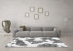 Machine Washable Abstract Gray Modern Rug in a Living Room,, wshabs1171gry