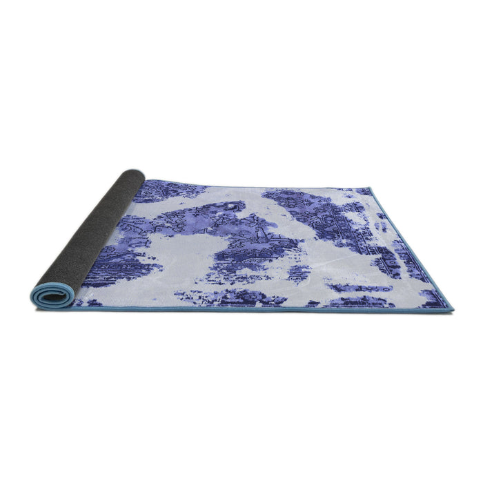 Sideview of Abstract Blue Modern Rug, abs1171blu