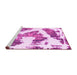 Sideview of Machine Washable Abstract Pink Modern Rug, wshabs1171pnk
