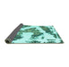 Sideview of Abstract Turquoise Modern Rug, abs1171turq