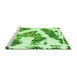 Sideview of Machine Washable Abstract Green Modern Area Rugs, wshabs1171grn