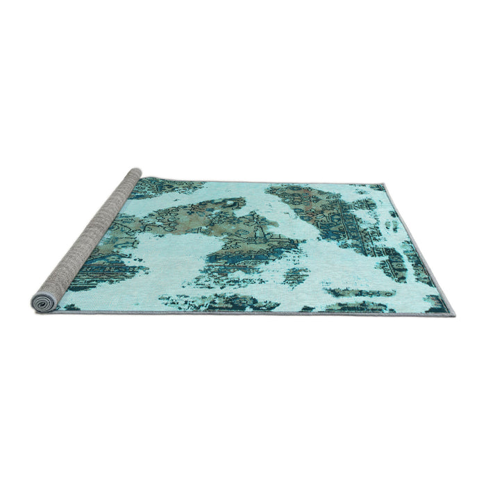 Sideview of Machine Washable Abstract Light Blue Modern Rug, wshabs1171lblu