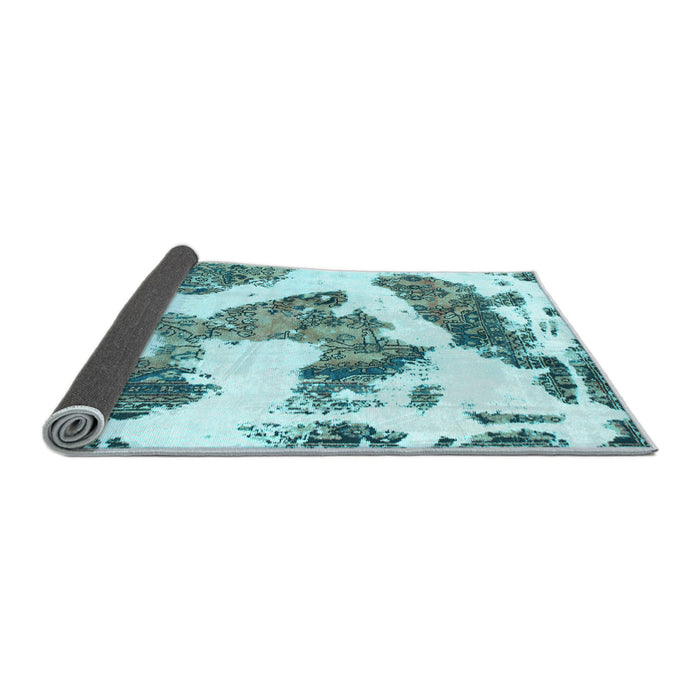 Sideview of Abstract Light Blue Modern Rug, abs1171lblu