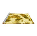 Sideview of Machine Washable Abstract Yellow Modern Rug, wshabs1171yw