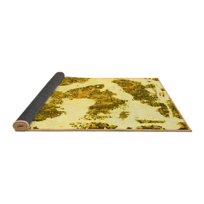 Sideview of Abstract Yellow Modern Rug, abs1171yw
