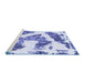 Sideview of Machine Washable Abstract Blue Modern Rug, wshabs1171blu