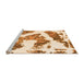 Sideview of Machine Washable Abstract Orange Modern Area Rugs, wshabs1171org