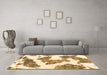 Machine Washable Abstract Brown Modern Rug in a Living Room,, wshabs1171brn