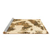 Sideview of Machine Washable Abstract Brown Modern Rug, wshabs1171brn