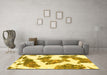 Machine Washable Abstract Yellow Modern Rug in a Living Room, wshabs1171yw