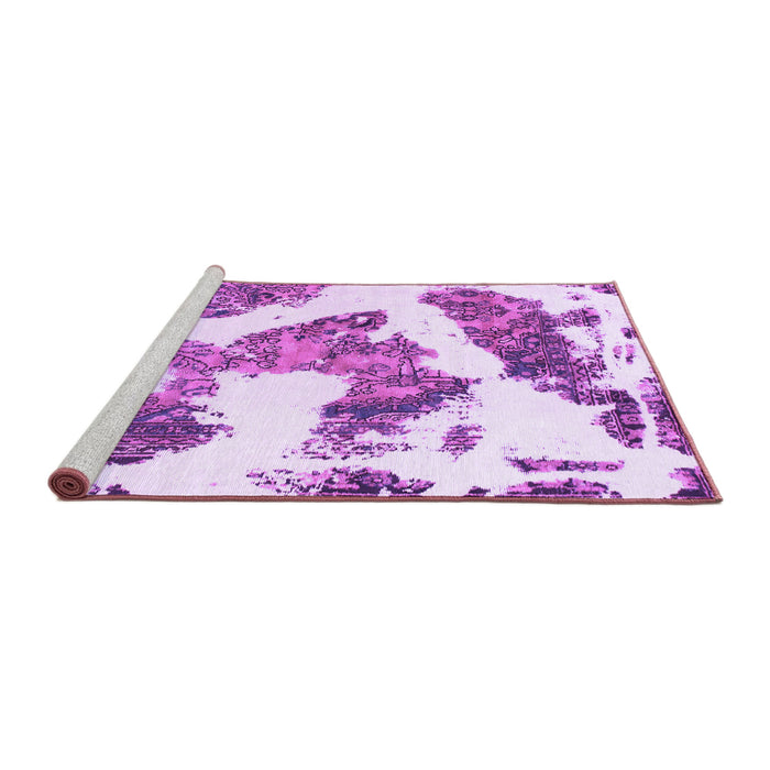 Sideview of Machine Washable Abstract Purple Modern Area Rugs, wshabs1171pur
