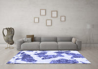 Machine Washable Abstract Blue Modern Rug, wshabs1171blu