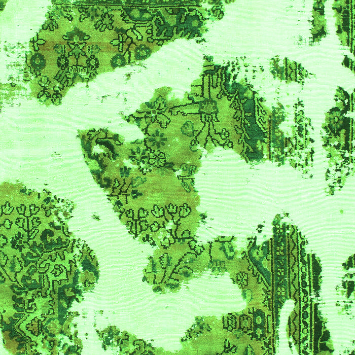 Machine Washable Abstract Green Modern Area Rugs, wshabs1171grn