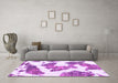 Machine Washable Abstract Purple Modern Area Rugs in a Living Room, wshabs1171pur